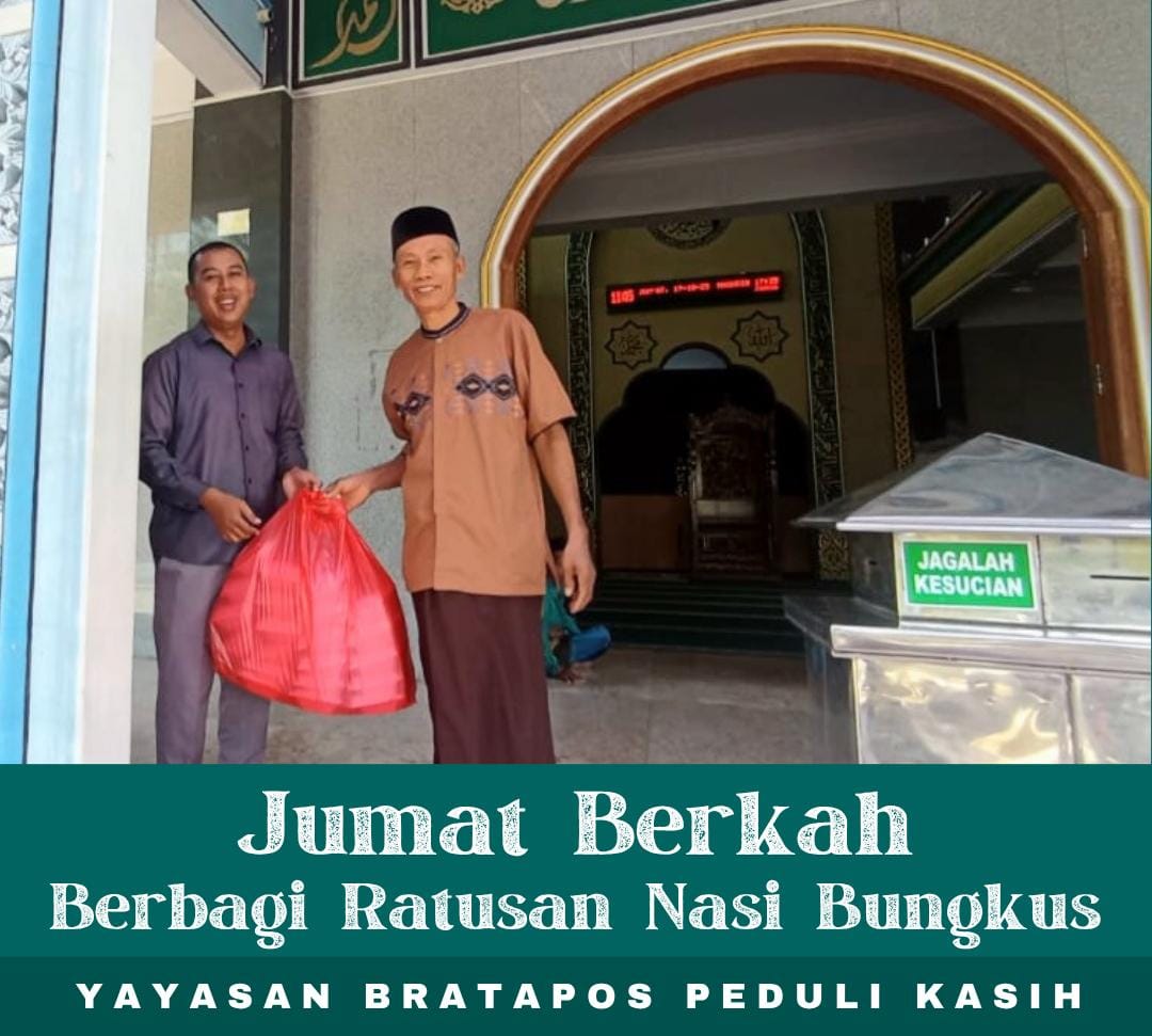 Bratapos Peduli Kasih Konsisten Jalankan Program "Jumat Berkah", Tebar Ratusan Nasi Bungkus untuk Kaum Dhuafa