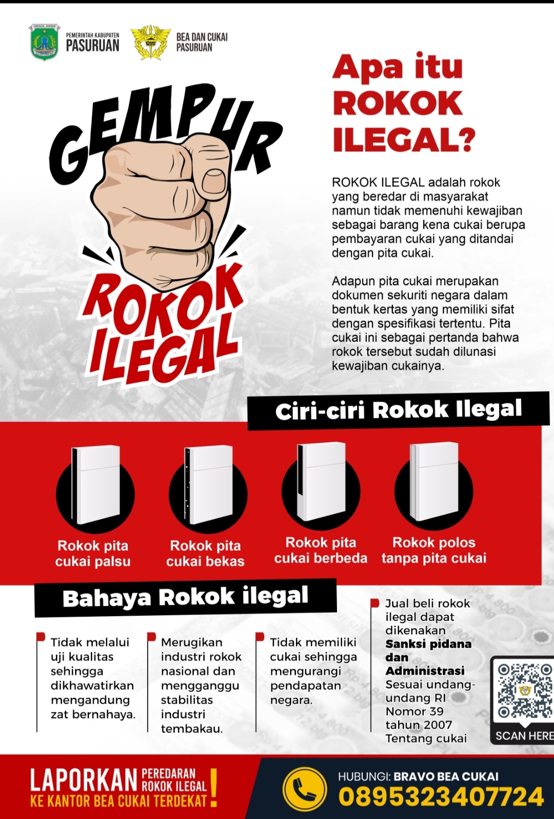 Gempur Rokok Ilegal, Pemkab Pasuruan dan Bea Cukai Ajak Masyarakat Aktif Melapor