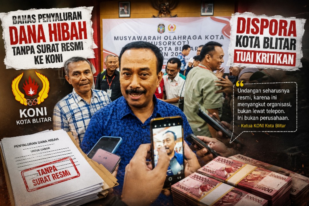 Bahas Penyaluran Dana Hibah Tanpa Surat Resmi ke KONI, Dispora Kota Blitar Tuai Kritikan