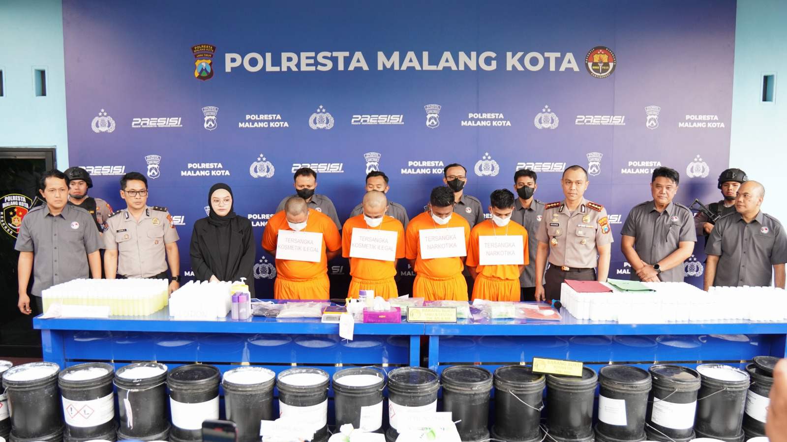 Satresnarkoba Polresta Malang Kota Berhasil Bongkar Jaringan Narkoba, Sita 3,2 Kg Sabu dan 2.480 Butir Ekstasi