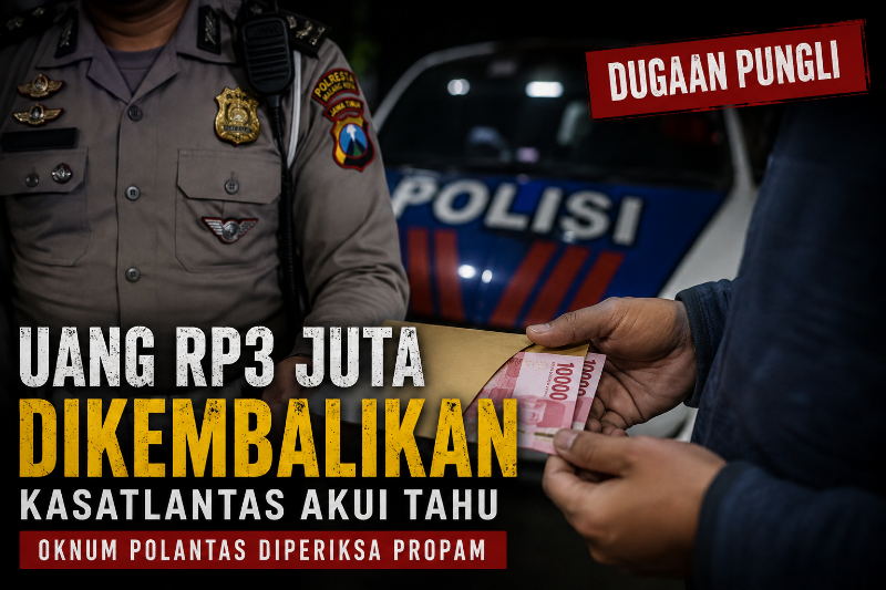 Uang Rp3 Juta Dikembalikan, Kasatlantas Mengaku Tahu: Oknum Polantas Kini Diperiksa Propam