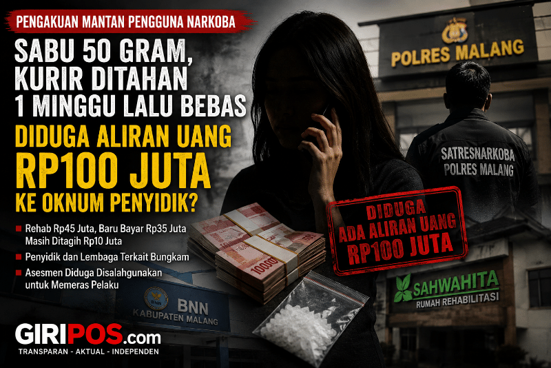 Dugaan Aliran Uang Rp100 Juta dalam Kasus Sabu 50 Gram, Penyidik dan Lembaga Terkait Pilih Bungkam