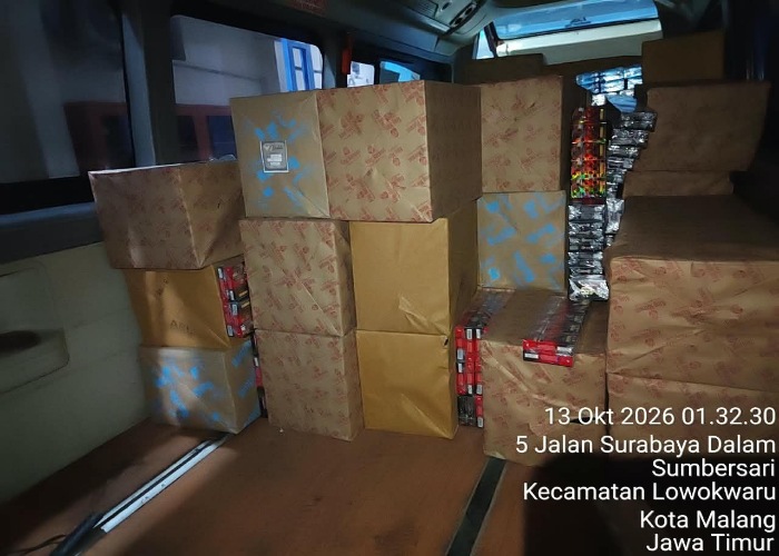 Patroli Darat Bea Cukai Malang Membuahkan Hasil, Sita Rokok Ilegal Senilai 2,2 Miliar