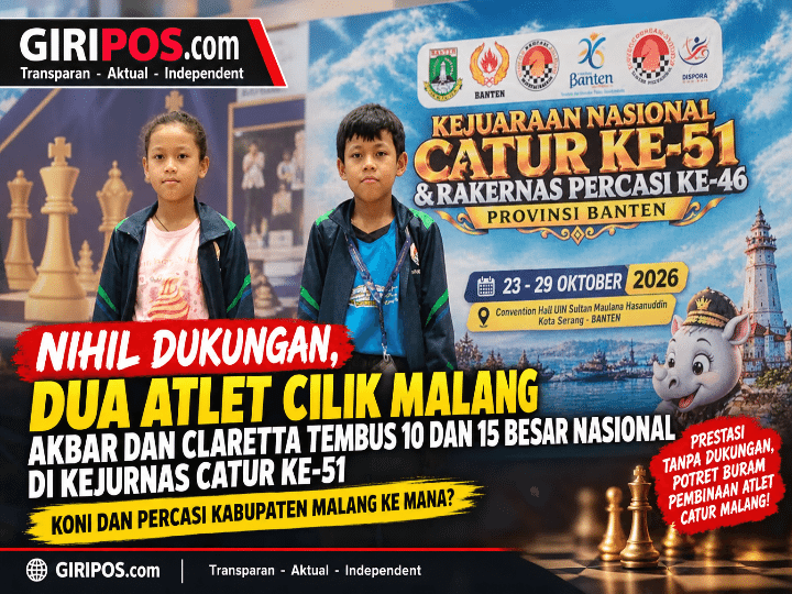 Nihil Dukungan,  Atlet Catur Akbar dan Claretta Tembus 10 Besar Nasional! KONI dan PERCASI Kabupaten Malang ke Mana?